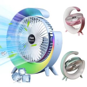 RECHARGEABLE DESK FAN WITH RGB LIGHT