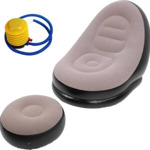 INFLATABLE CHAIR WITH FOOT STOOL